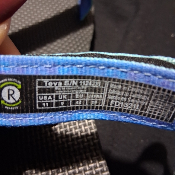 Teva Blue and Black Sporty Sandals with Adjustable Straps - Picture 9 of 10